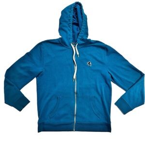 Express Men’s Teal Blue Zip-Up Hoodie, Large
